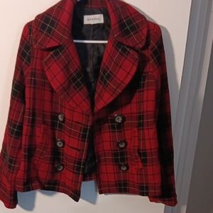 Merona Red and Black Plaid Women's Blazer